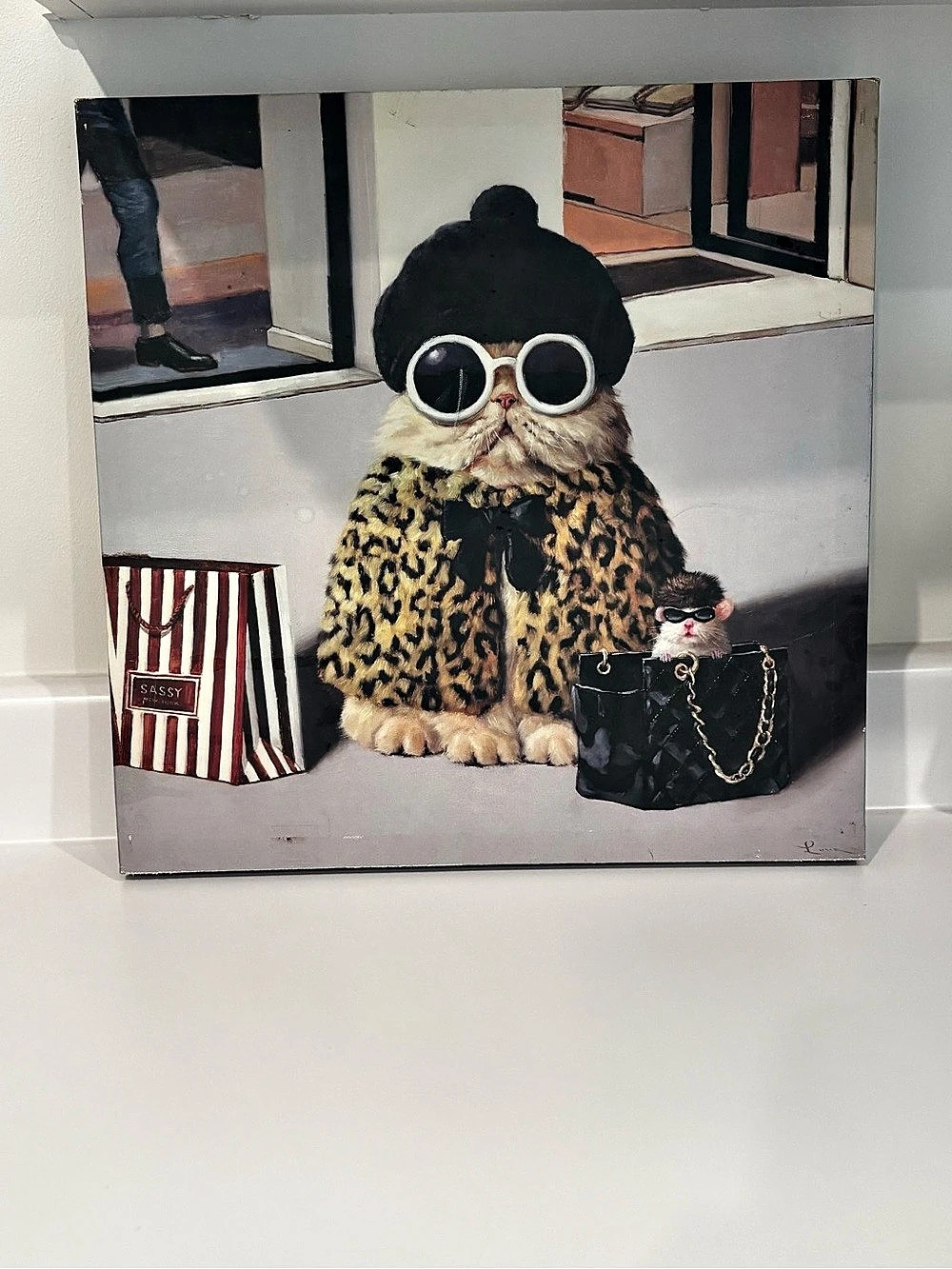 Lucia Heffernan Retail therapy wall canvas Art Print Multicolor & Black